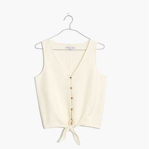 Madewell Texture & Thread Button-Front Tie Tank Top NWT